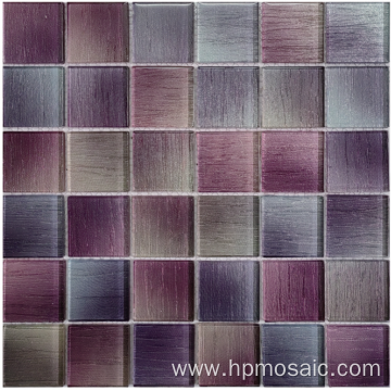Purple mix pink laminated glass mosaic